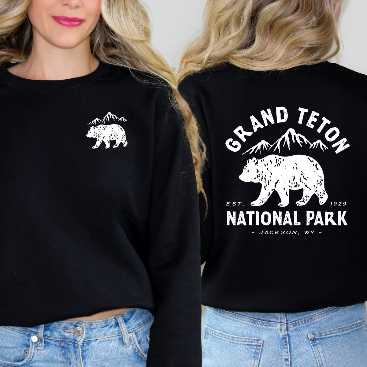 Vintage Grand Teton National Park | Front and Back Sweatshirt