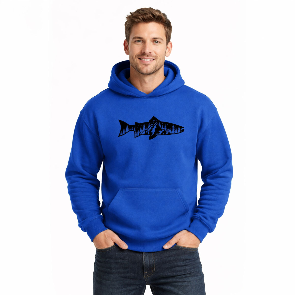 Fish and Trees - Men's Graphic Hoodie