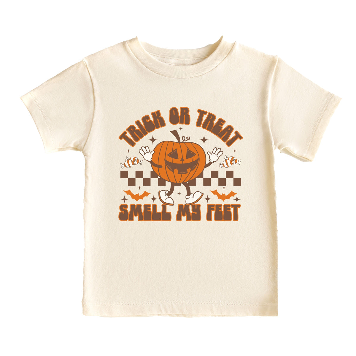 Smell My Feet Checkered - Toddler Short Sleeve Graphic T-Shirt