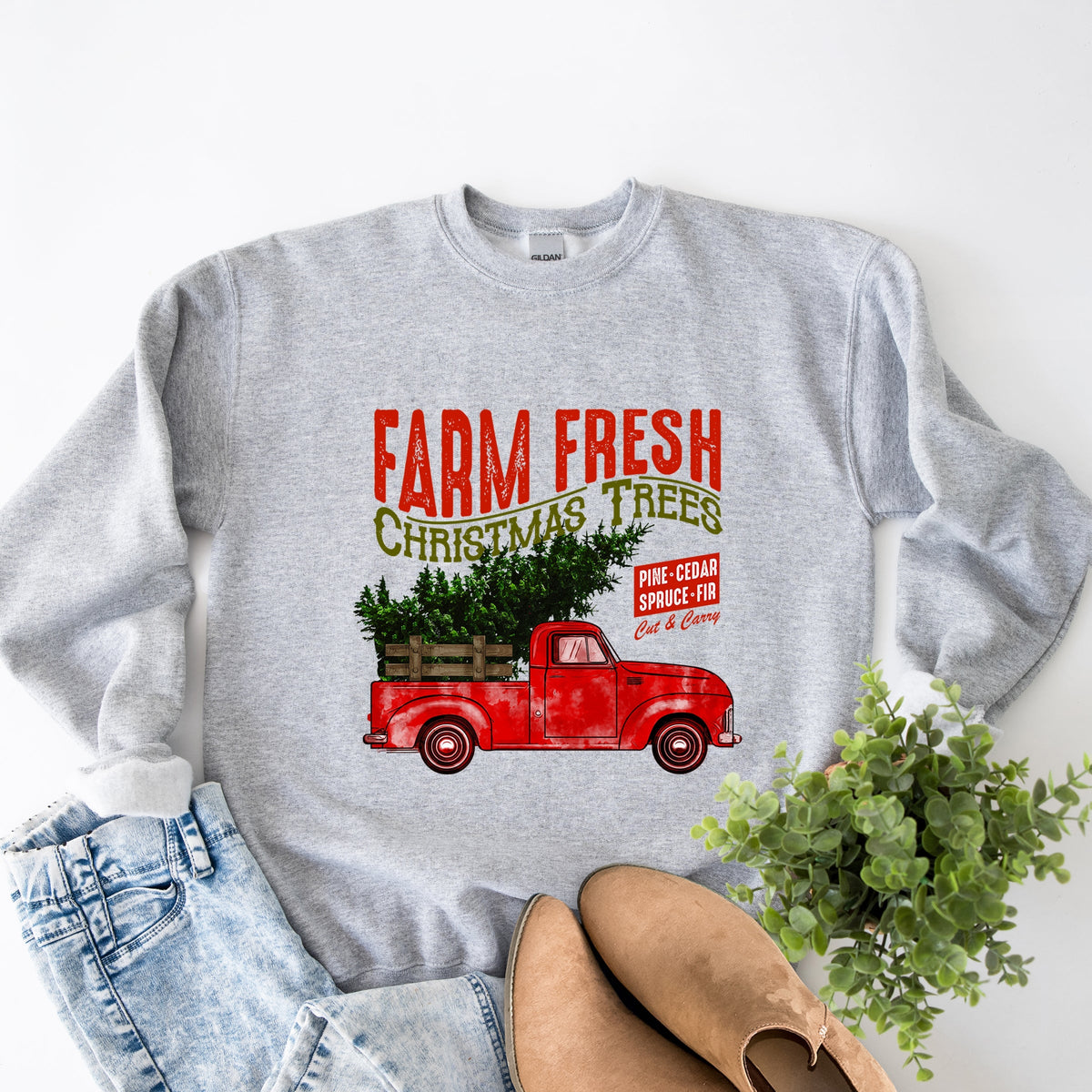 Farm Fresh Christmas Trees Truck - Women's Sweatshirt