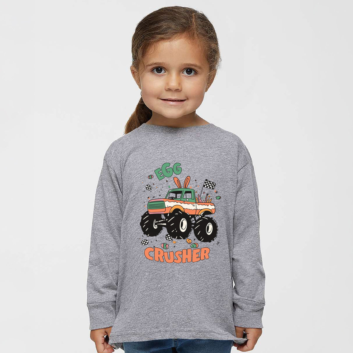 Egg Crusher Monster Truck - Toddler Long Sleeve Graphic Tee