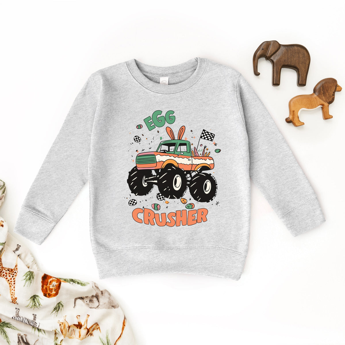 Egg Crusher Monster Truck - Toddler Graphic Sweatshirt