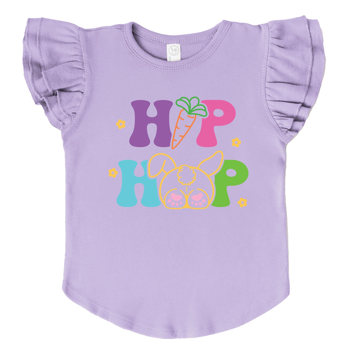 Hip Hop Bunny Bottom - Flutter Sleeve Graphic T-Shirt