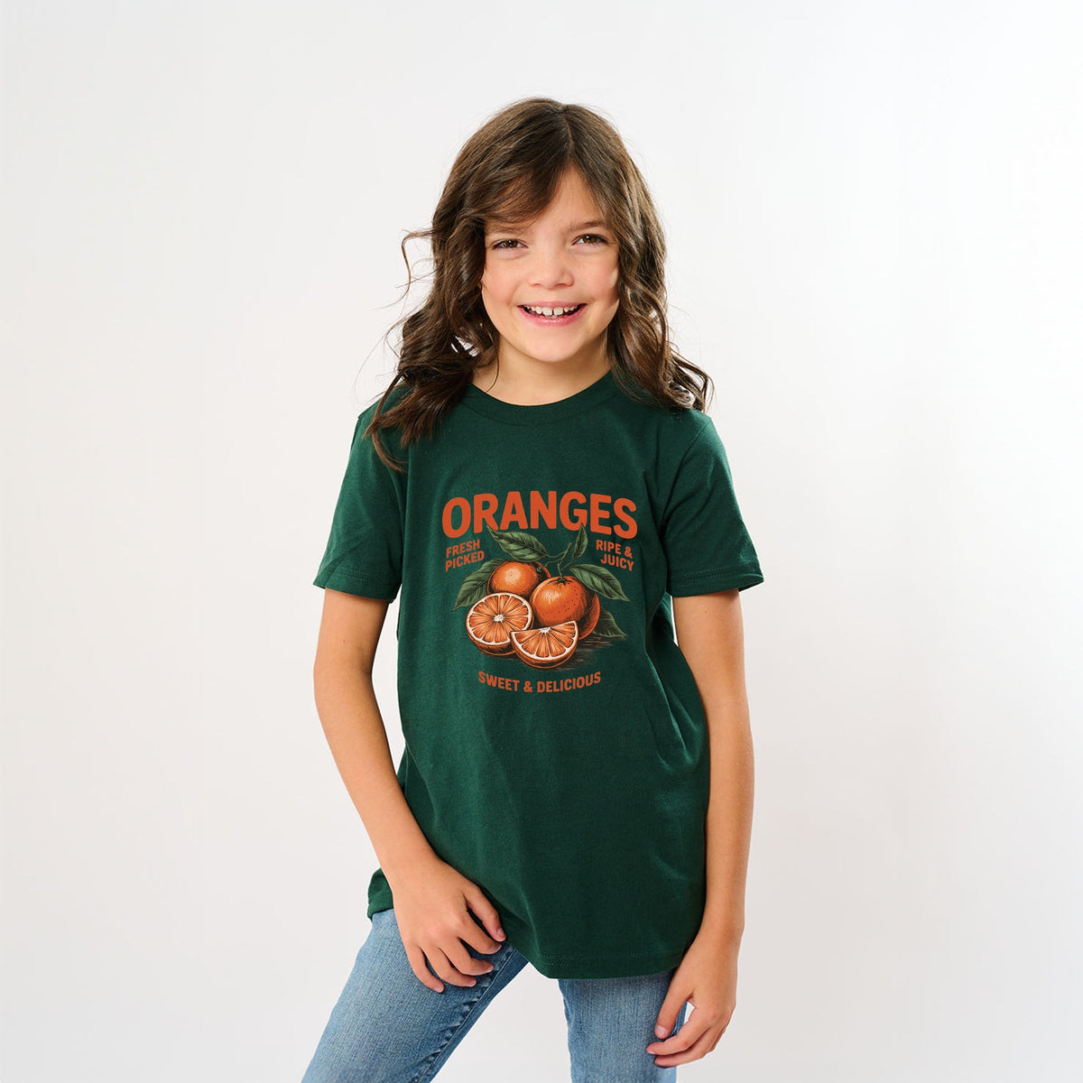 Fresh Picked Oranges Vintage - Youth Short Sleeve Graphic T-Shirt