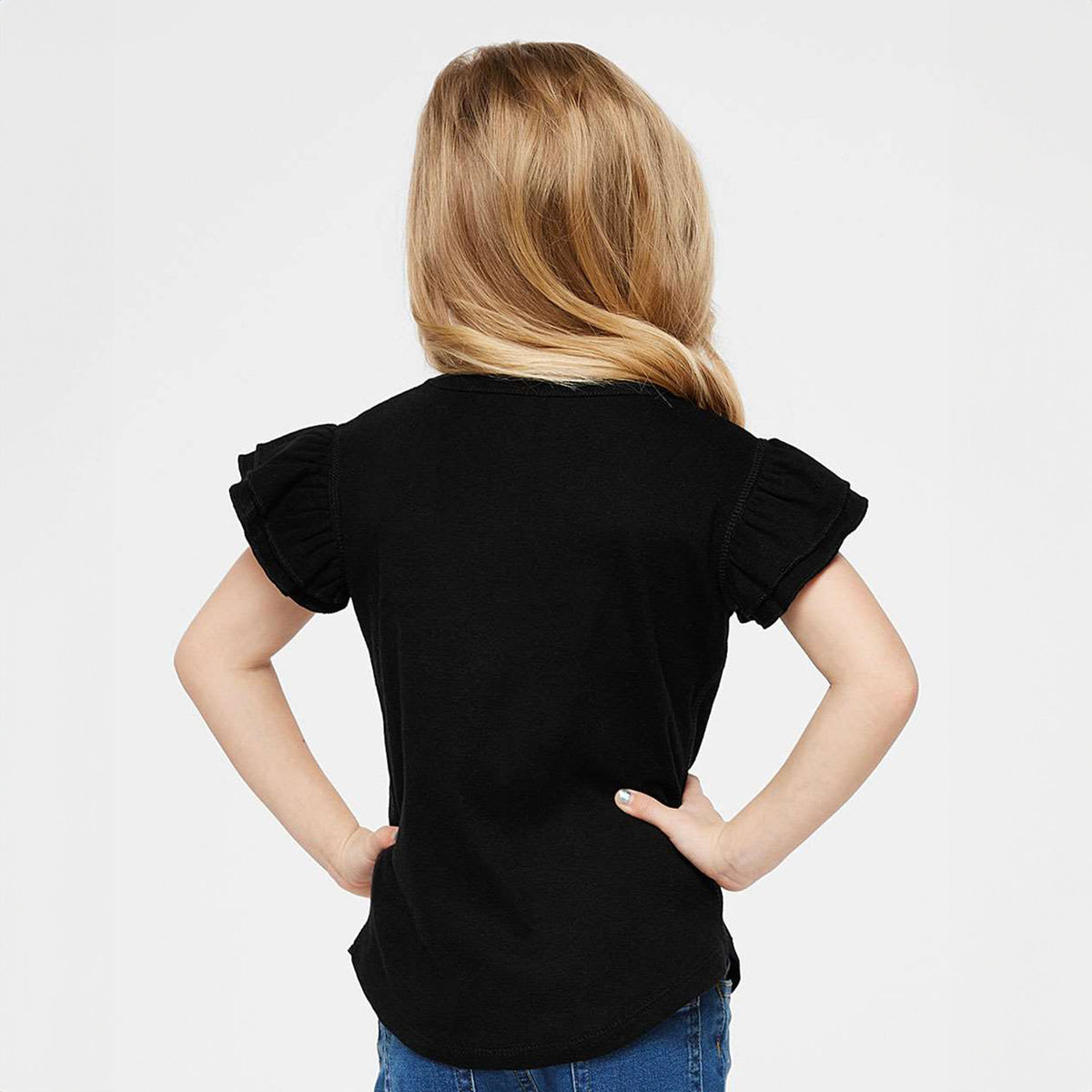 Oopsie Daisy Stars - Girl's Flutter Sleeve Graphic T-Shirt