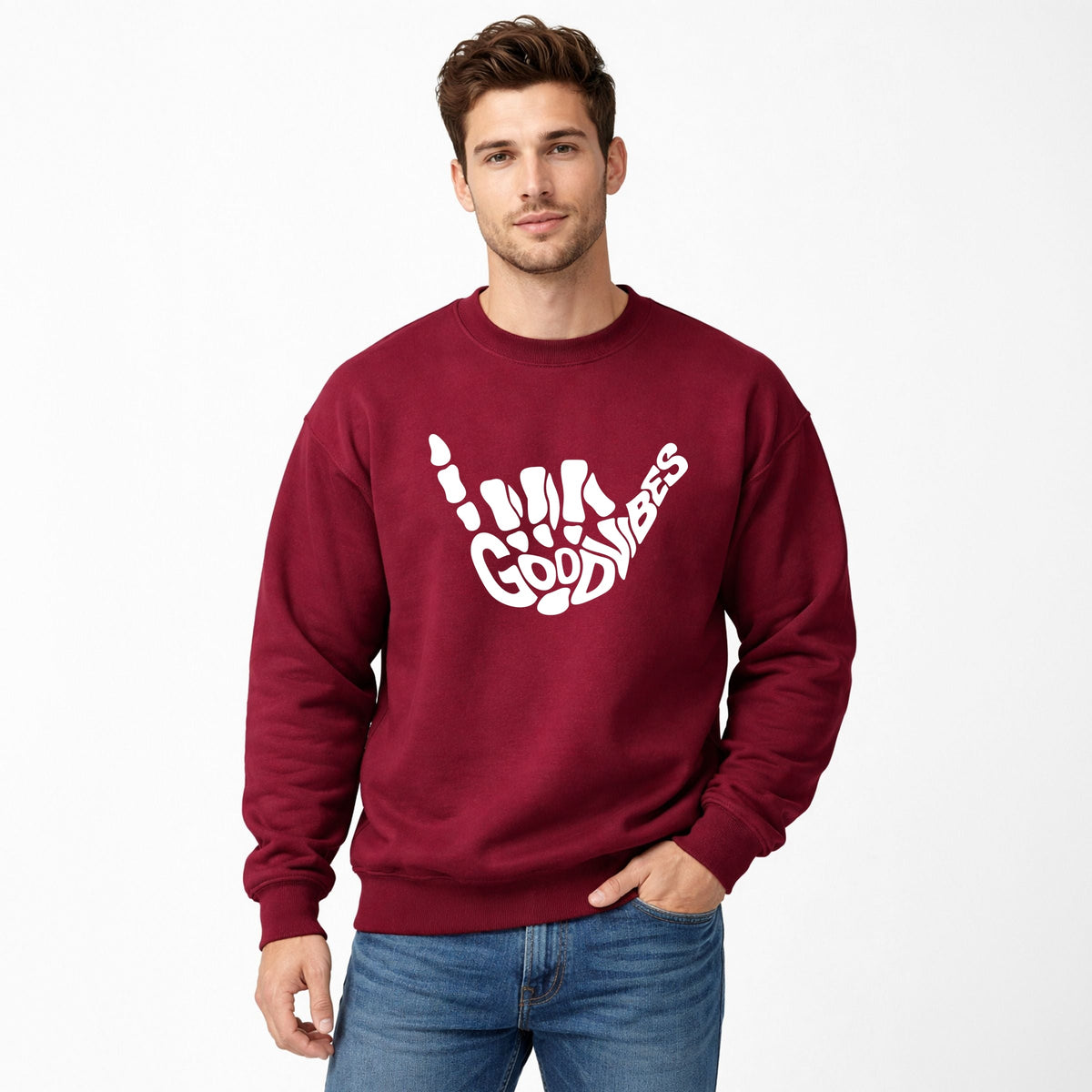 Good Vibes Skeleton - Men's Graphic Sweatshirt
