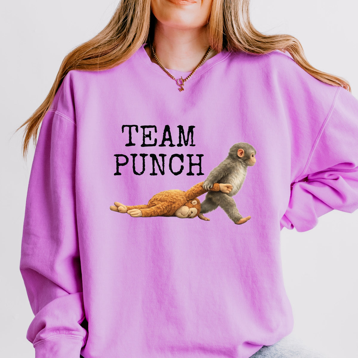 Team Punch Typewriter Black - Women's Lightweight Garment Dyed Sweatshirt