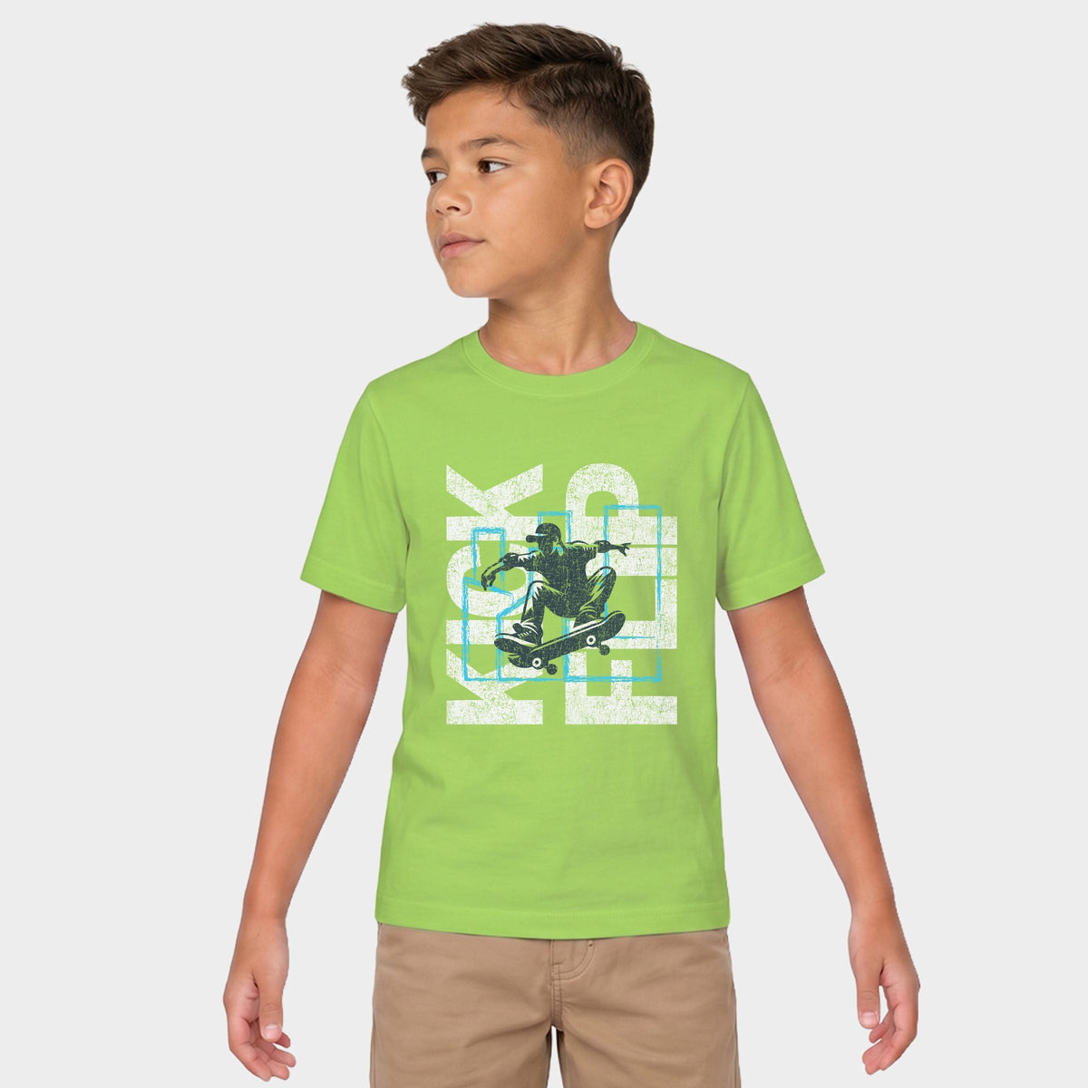 Kickflip Skateboarder - Youth Short Sleeve Graphic T-Shirt
