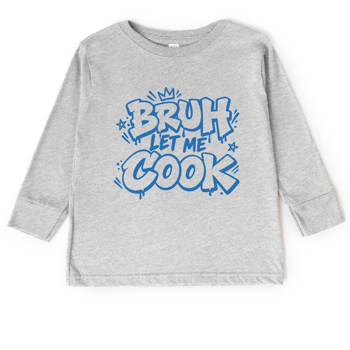 Bruh Let Me Cook Blue - Toddler Long Sleeve Graphic Tee
