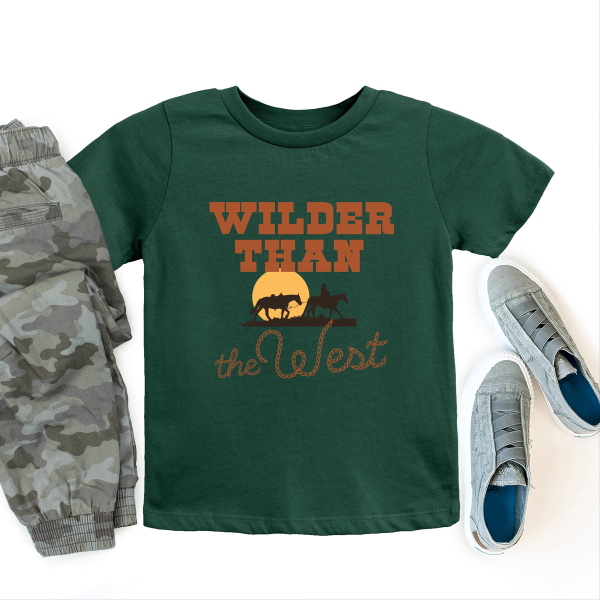 Wilder Than The West Bold - Youth Short Sleeve Graphic T-Shirt