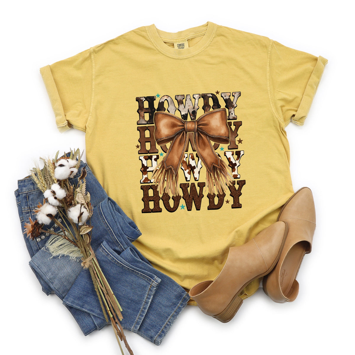 Coquette Howdy Stacked - Women's Garment Dyed Graphic T-Shirt