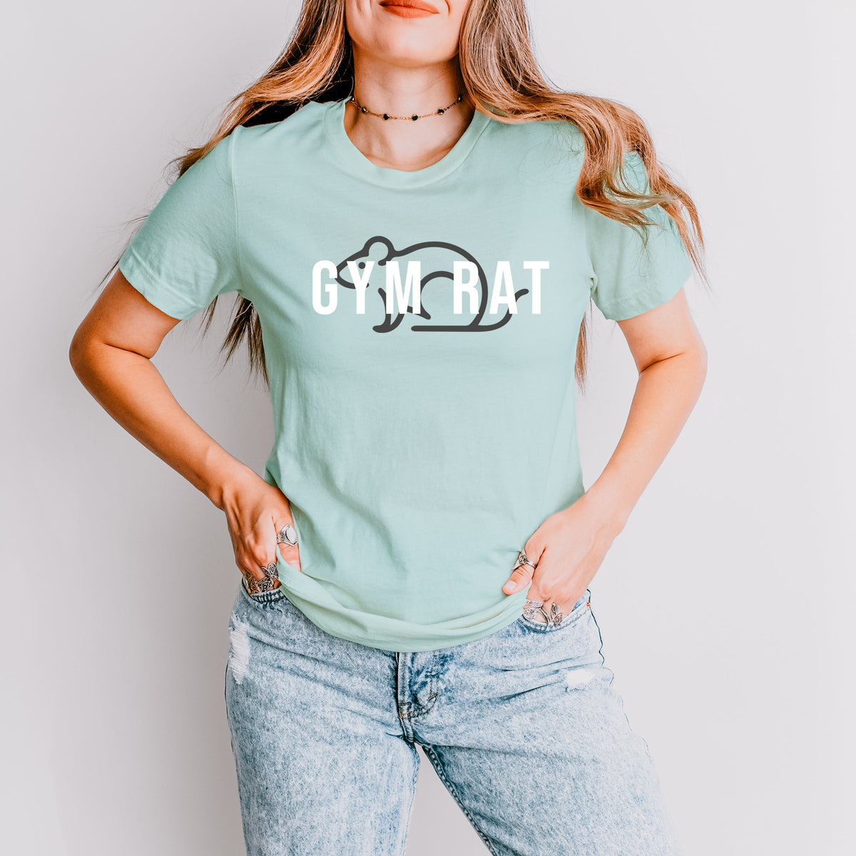 Gym Rat Outline - Women's Short Sleeve Graphic T-Shirt