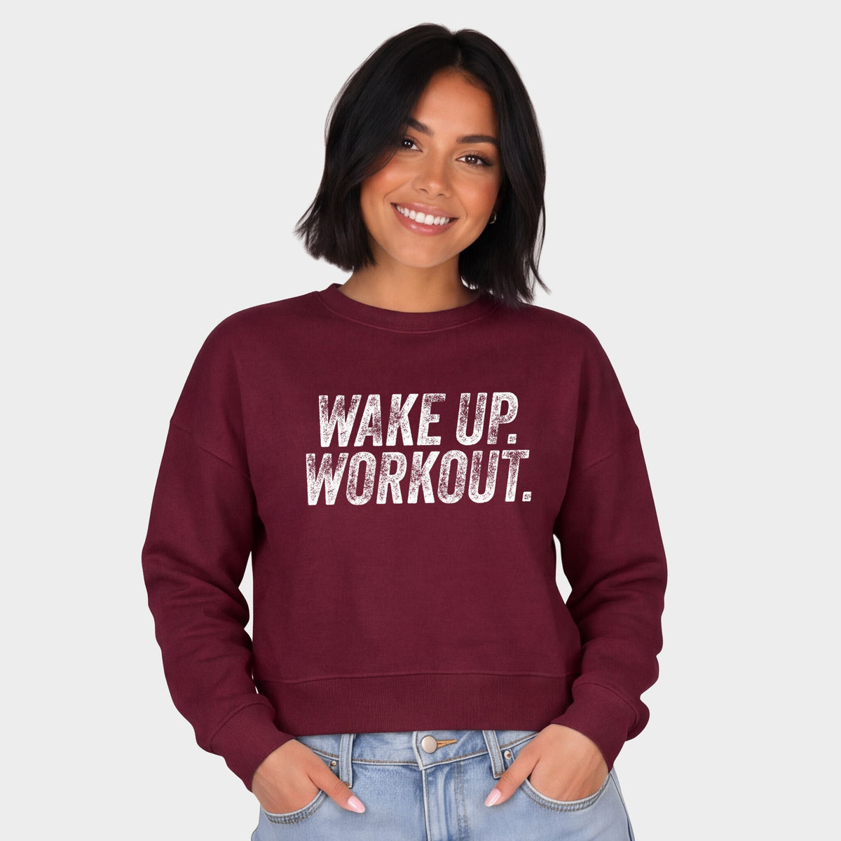 Wake Up. Workout. - Women's Cropped Sweatshirt