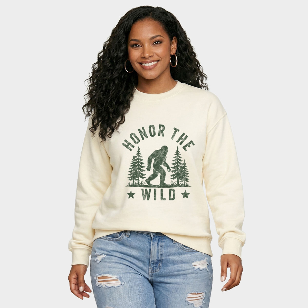 Honor The Wild Distressed - Women's Graphic Sweatshirt