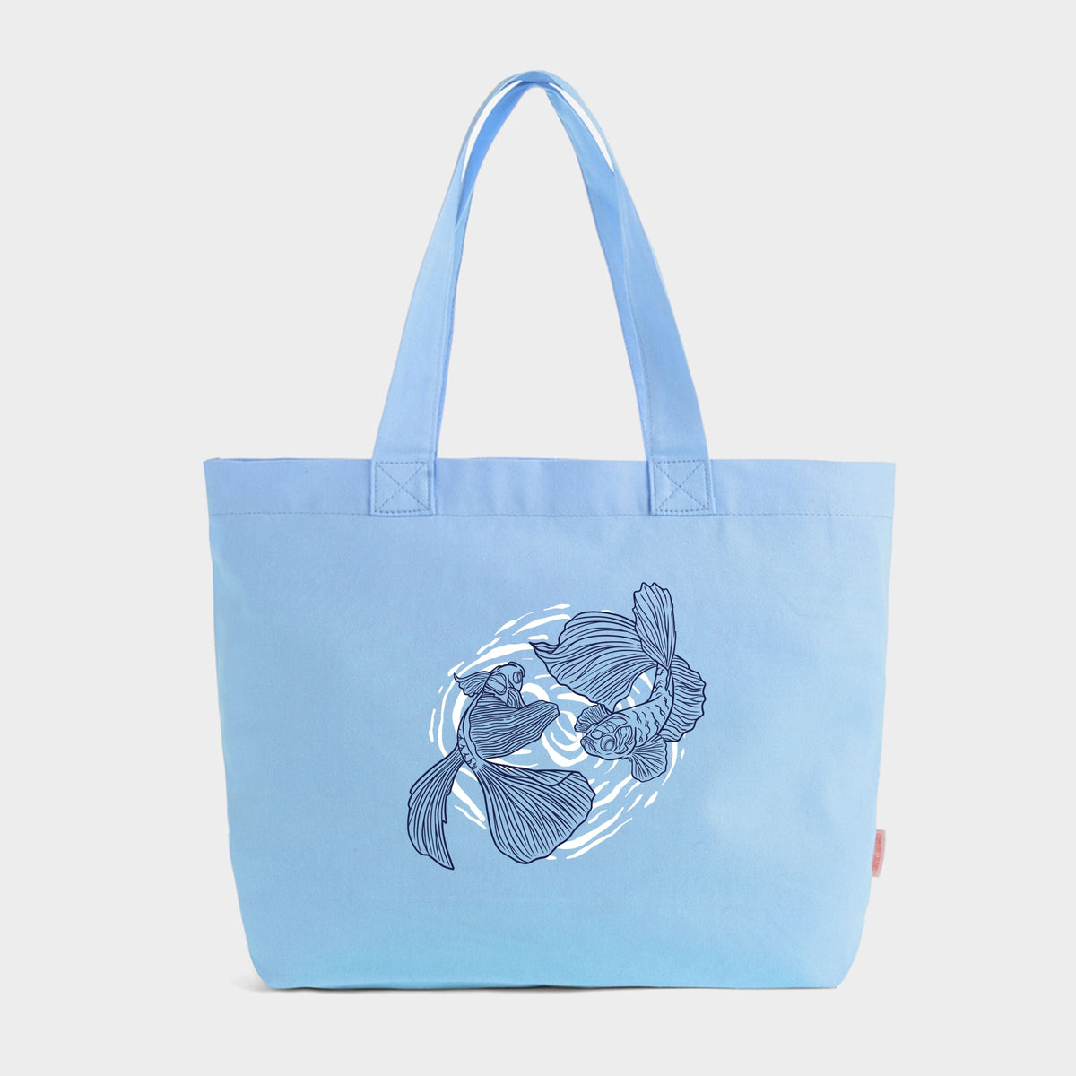 Yin and Yang Fish - Zippered Canvas Tote
