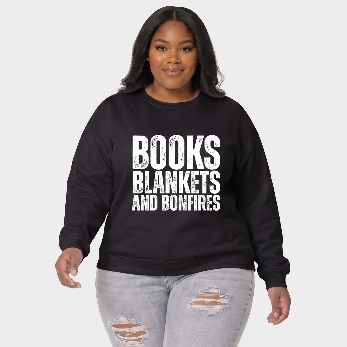 Books, Blankets, and Bonfires - Women's Plus Sweatshirt