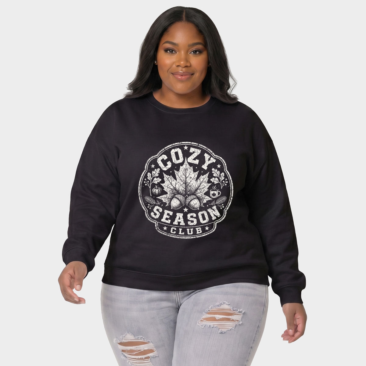 Cozy Season Club Leaf - Women's Plus Sweatshirt
