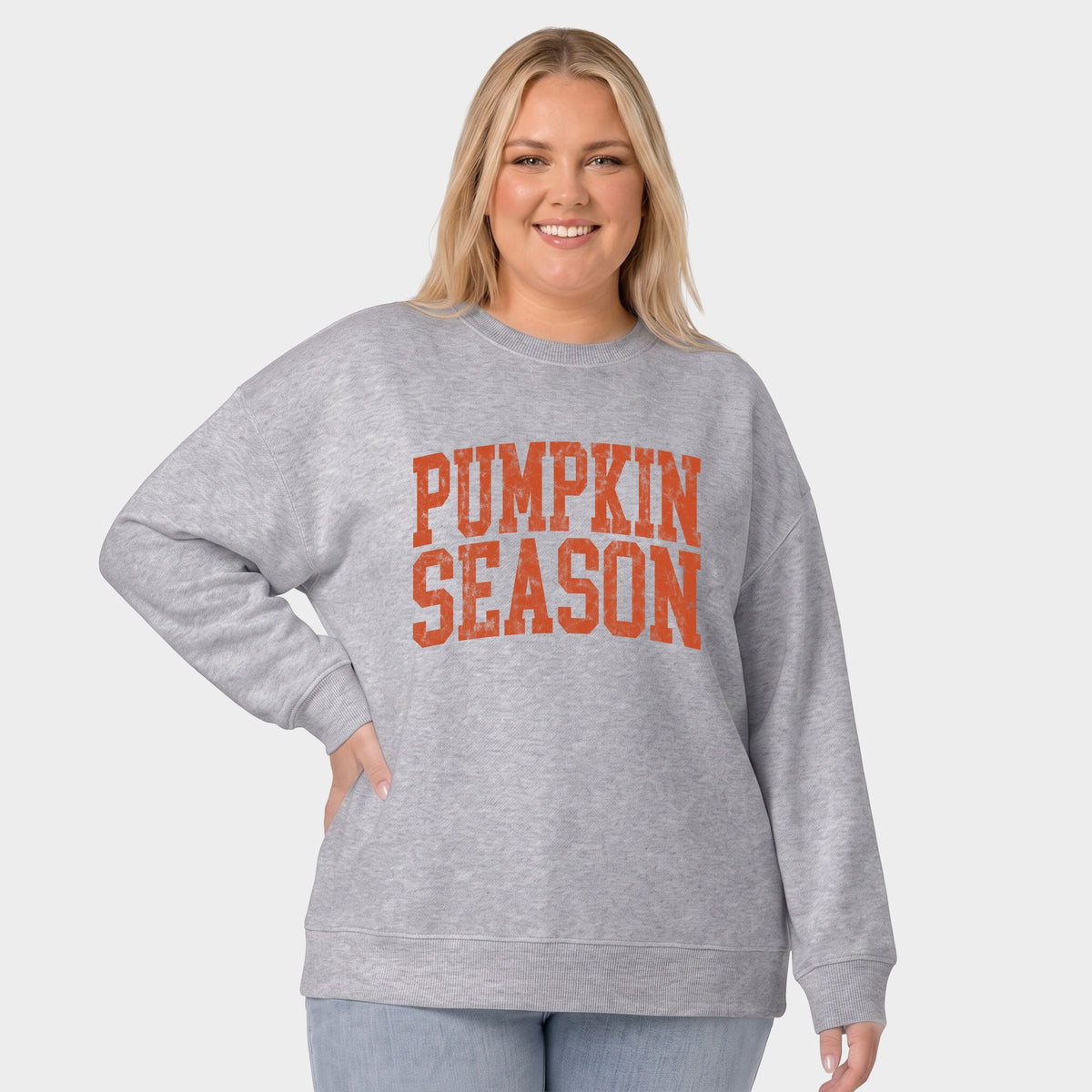 Pumpkin Season Varsity Stacked - Women's Plus Sweatshirt