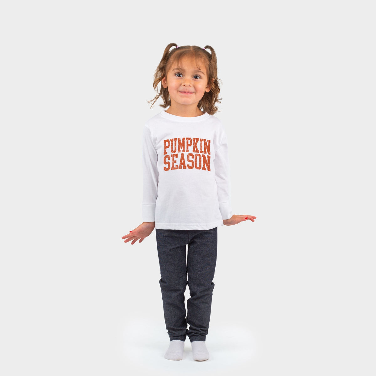 Pumpkin Season Varsity Stacked - Toddler Long Sleeve Graphic Tee
