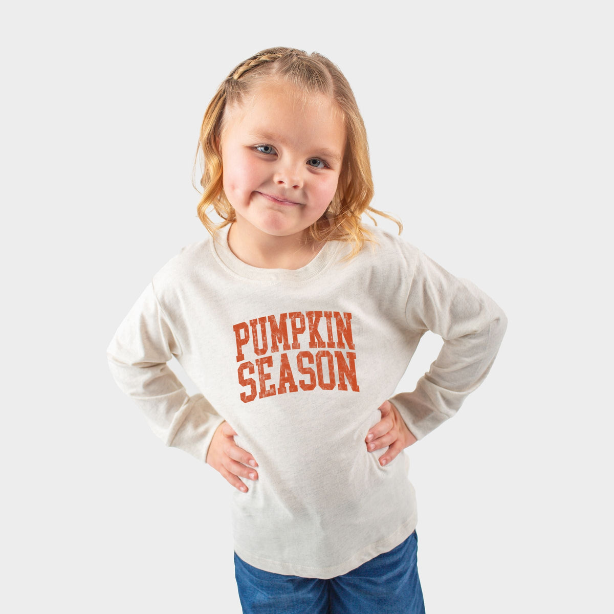 Pumpkin Season Varsity Stacked - Toddler Long Sleeve Graphic Tee
