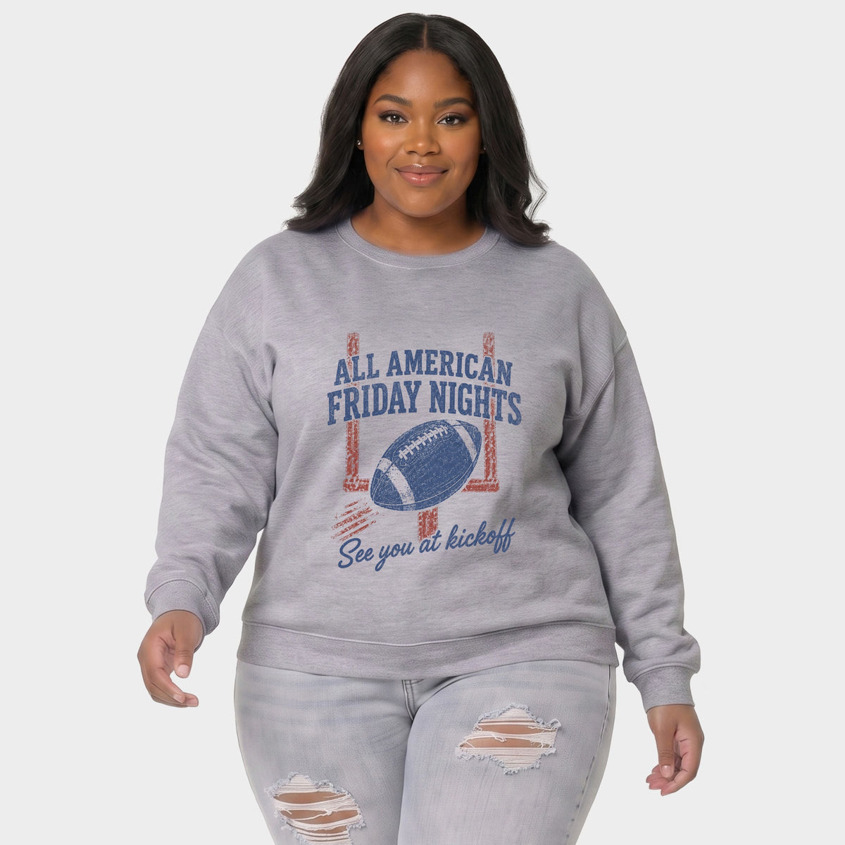 All American Friday Nights - Women's Plus Sized Graphic Sweatshirt