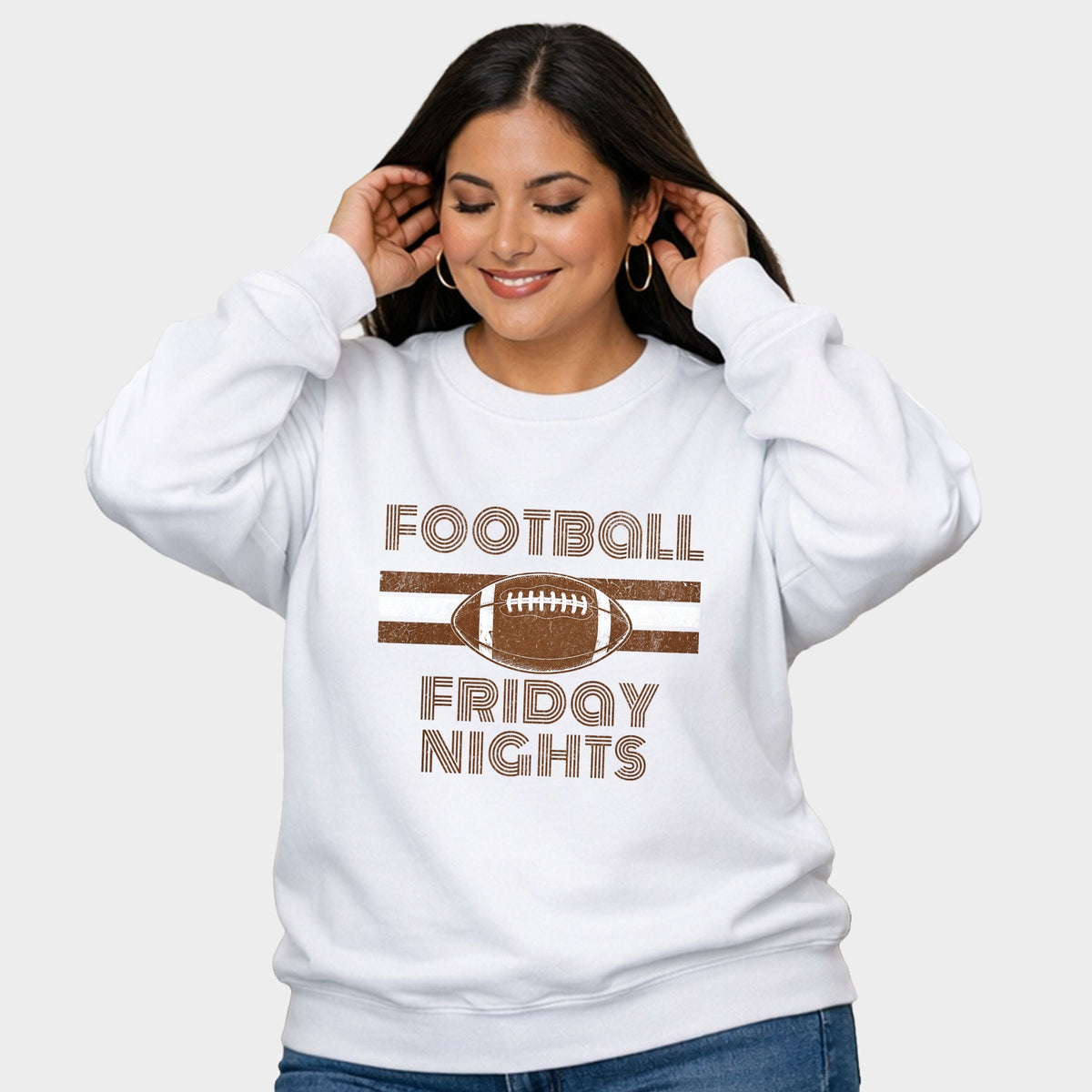 Football Friday Nights - Women's Plus Sized Graphic Sweatshirt