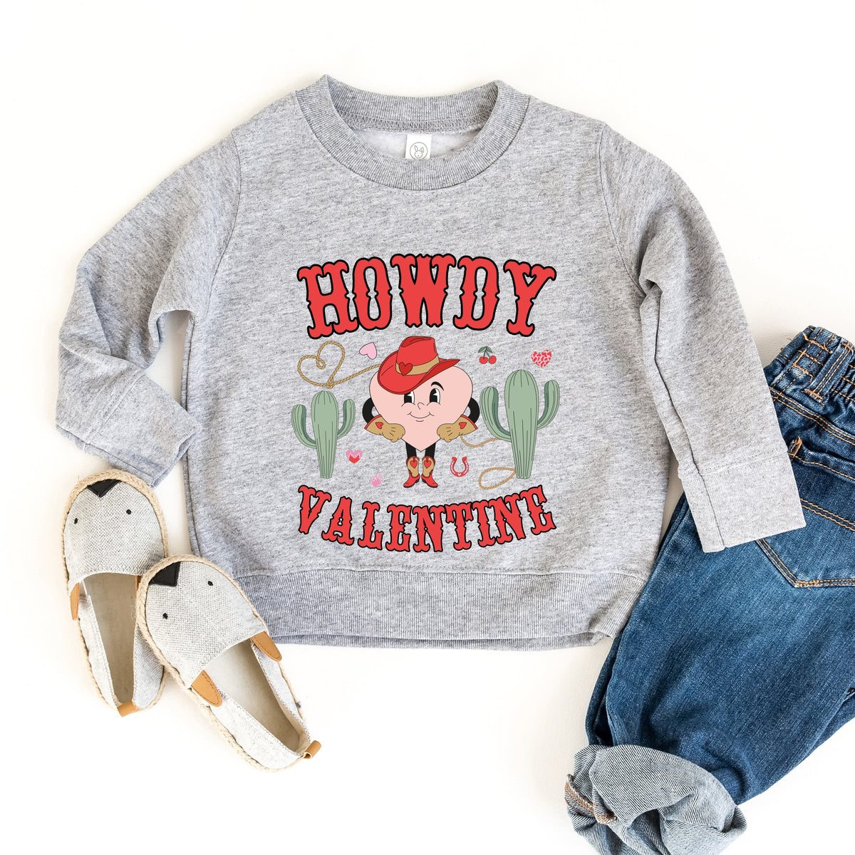 Howdy Valentine Heart - Toddler Graphic Sweatshirt