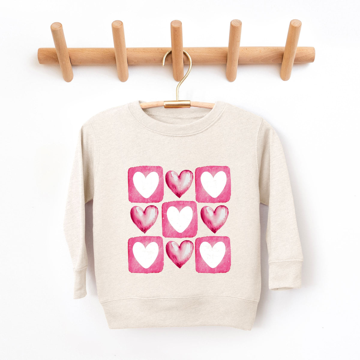 Pink Heart Grid - Youth Graphic Sweatshirt