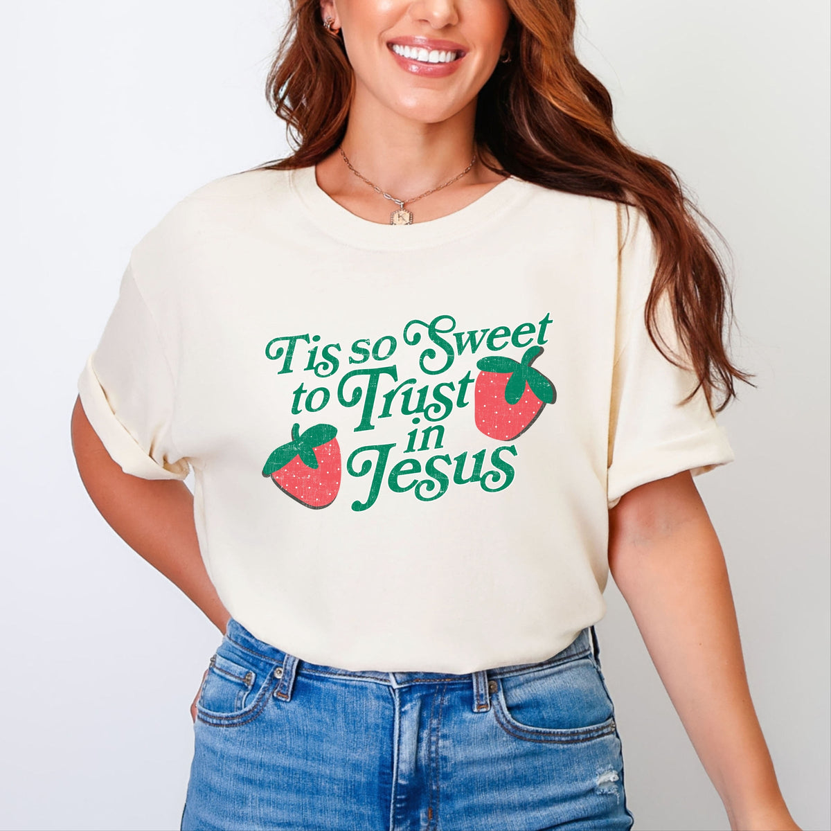 Trust In Jesus - Women's Garment Dyed Graphic T-Shirt