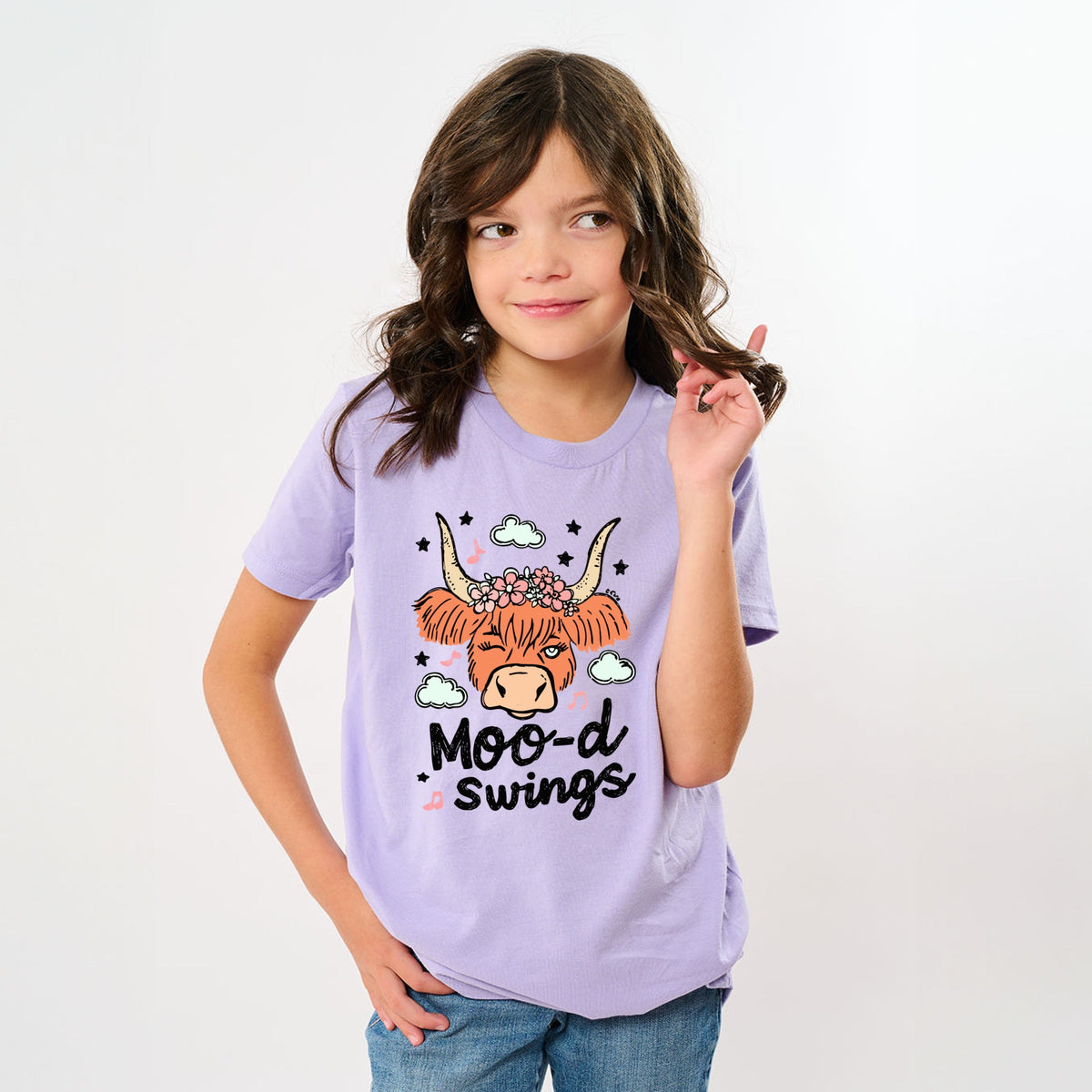 Mood Swings Cow - Youth Short Sleeve Graphic T-Shirt