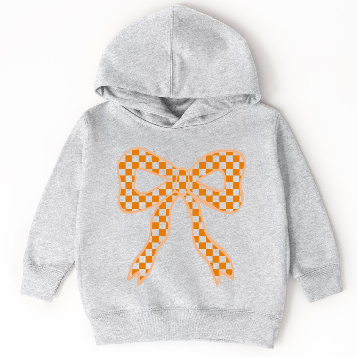 Coquette Orange Checker Bow - Toddler Hoodie