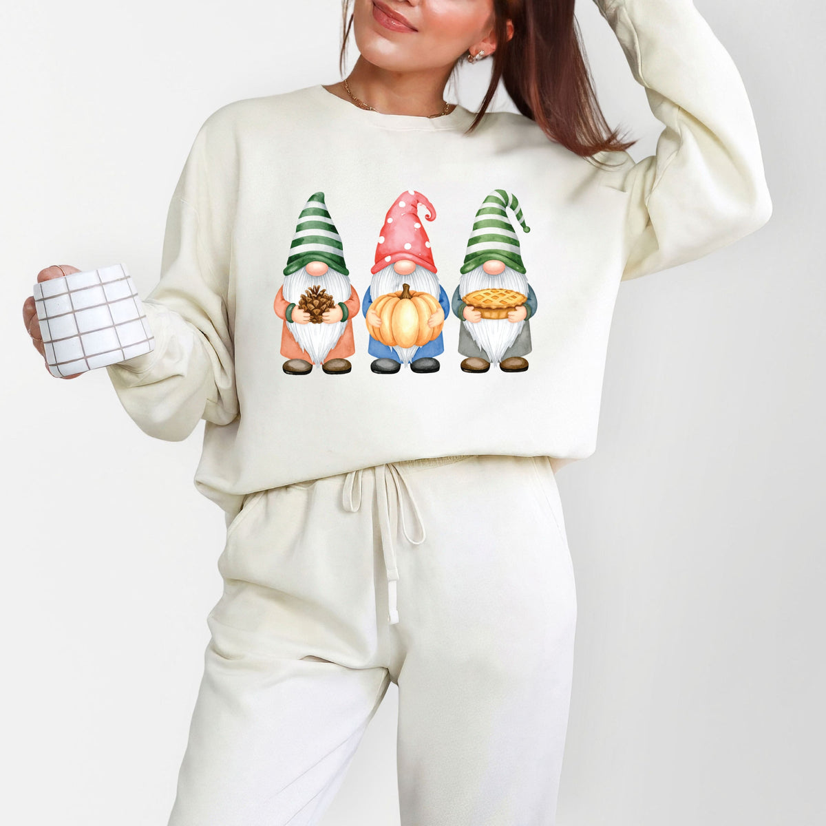 Fall Three Gnomes - Women's Lightweight Garment Dyed Sweatshirt