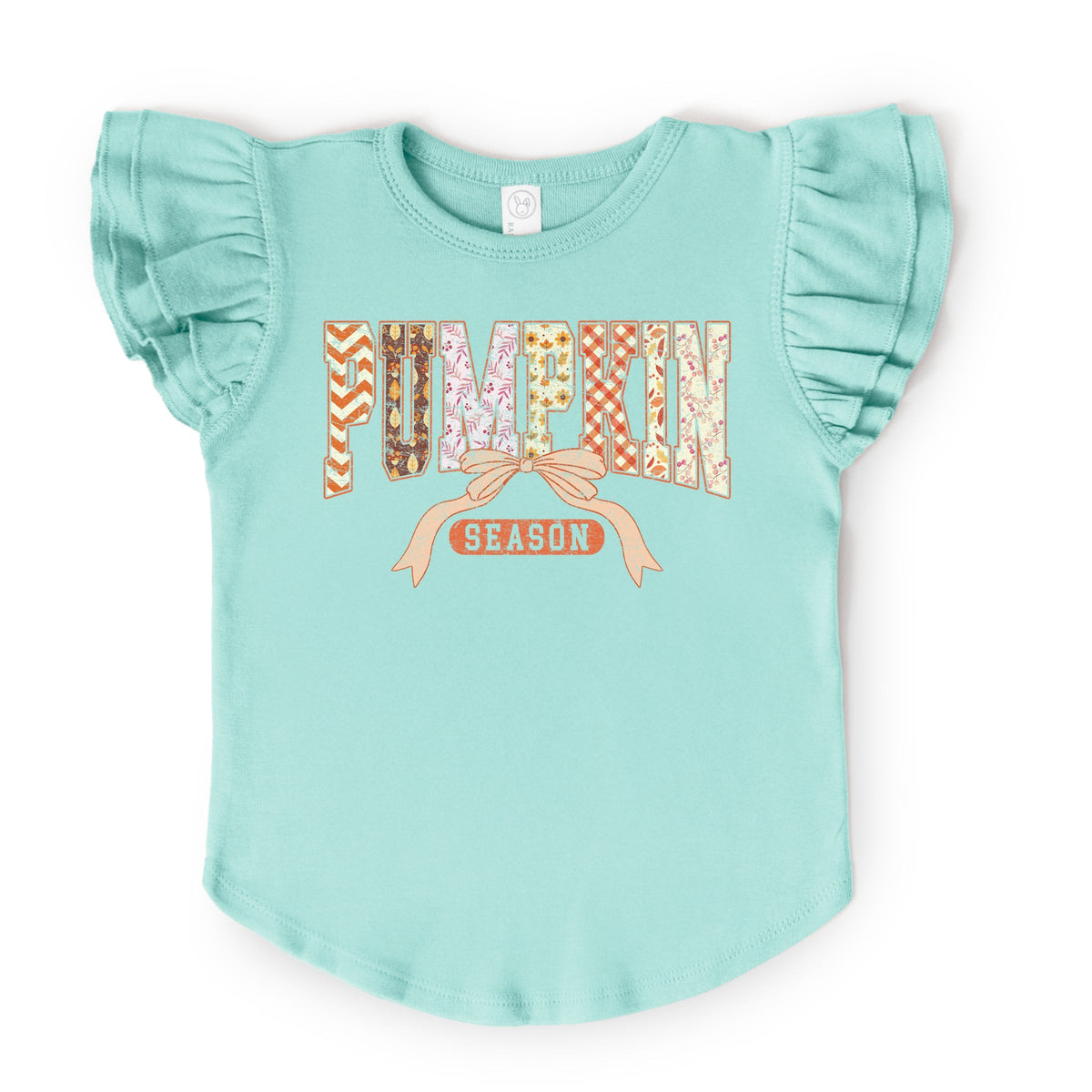 Pumpkin Season Patterns - Flutter Sleeve Graphic T-Shirt