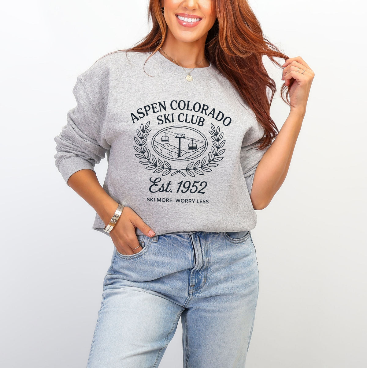 Aspen Colorado Ski Club Laurel Leaves - Women's Graphic Sweatshirt