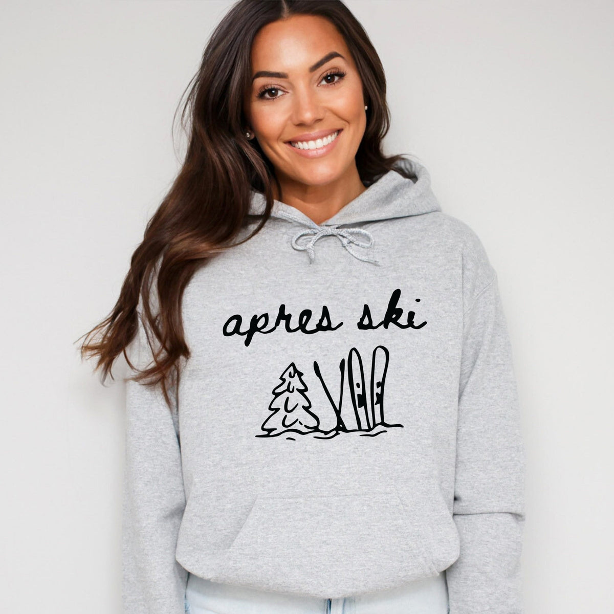 Aprés Ski Cursive Icons - Women's Graphic Hoodie