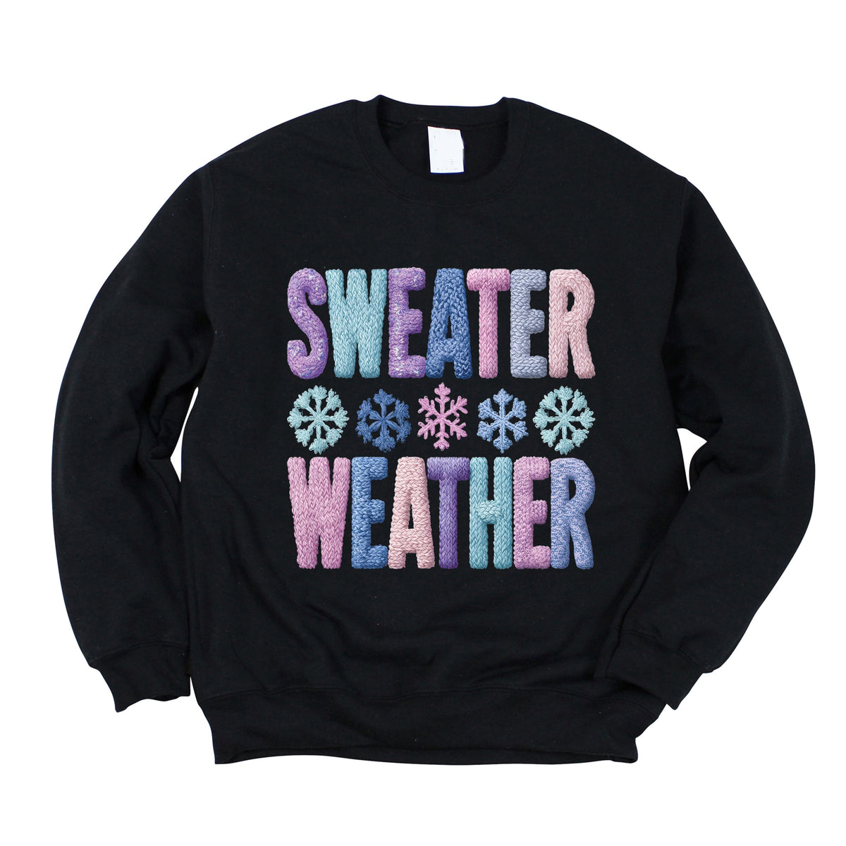 Sweater Weather Snowflake Knit Print - Women's Graphic Sweatshirt