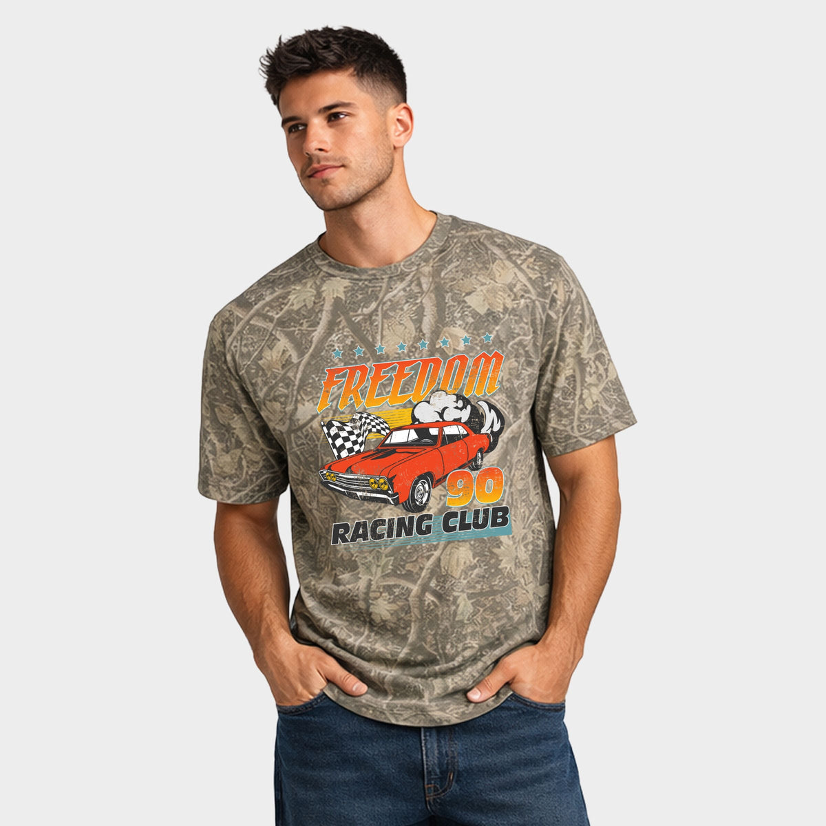 Freedom Racing Club - Men's Heavyweight Camo Tee