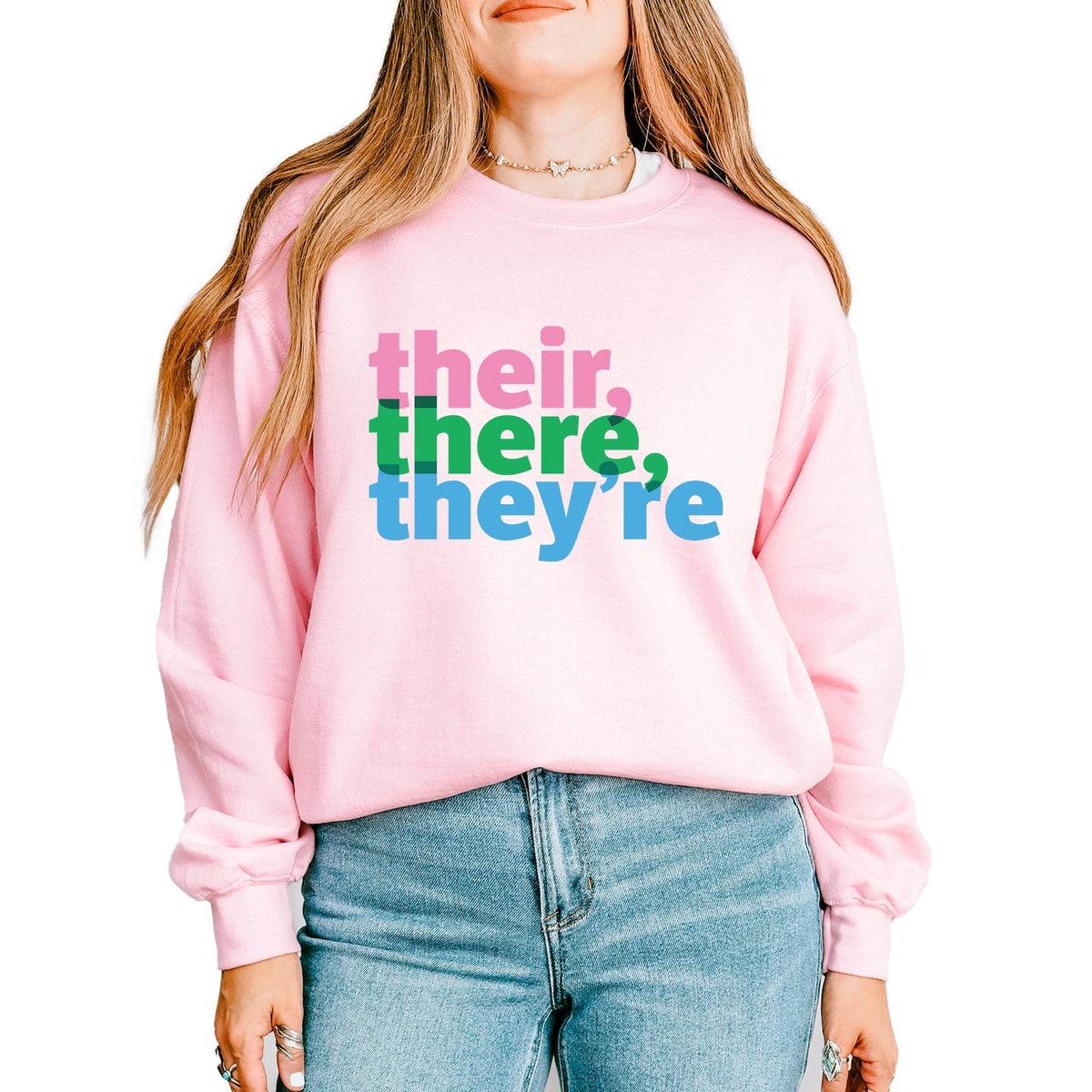 Their, There, They're Colorful - Women's Graphic Sweatshirt