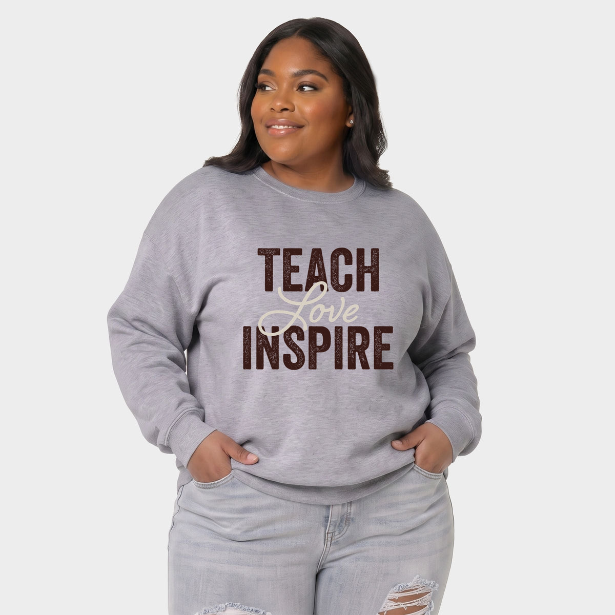 Teach Love Inspire Brown - Women's Plus Sweatshirt