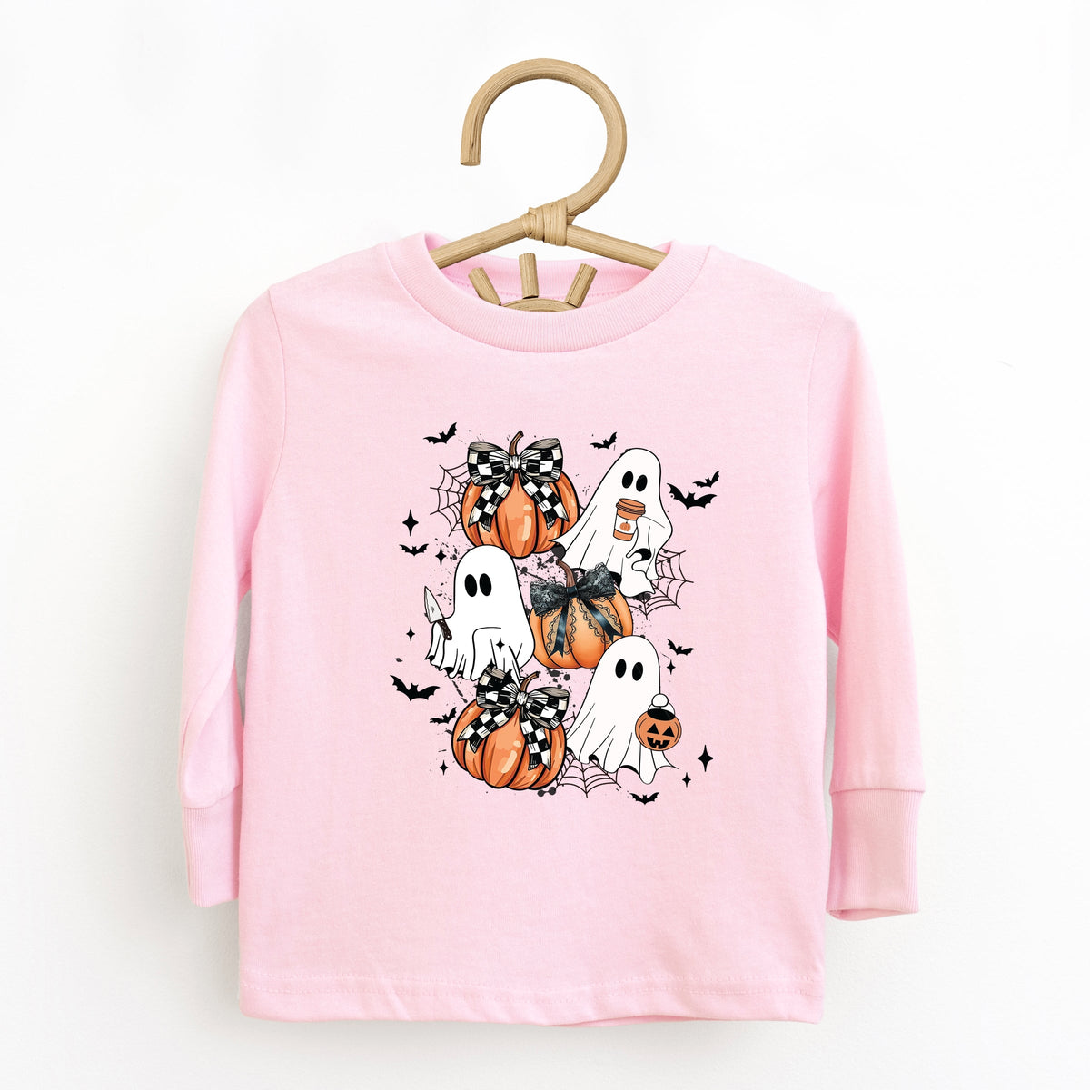 Coquette Ghost Collage - Toddler Long Sleeve Graphic Tee