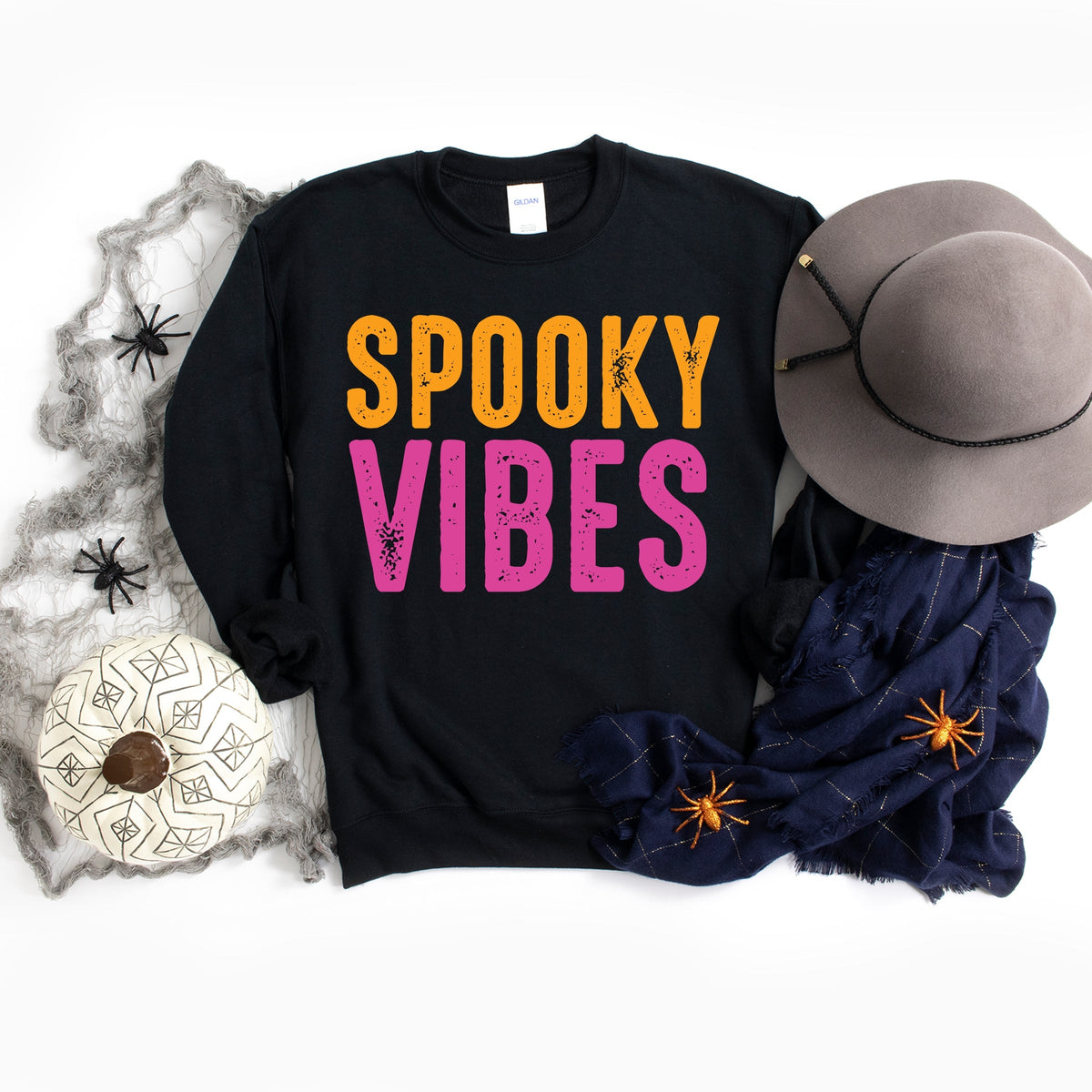 Spooky Vibes Bright Distressed - Women's Graphic Sweatshirt