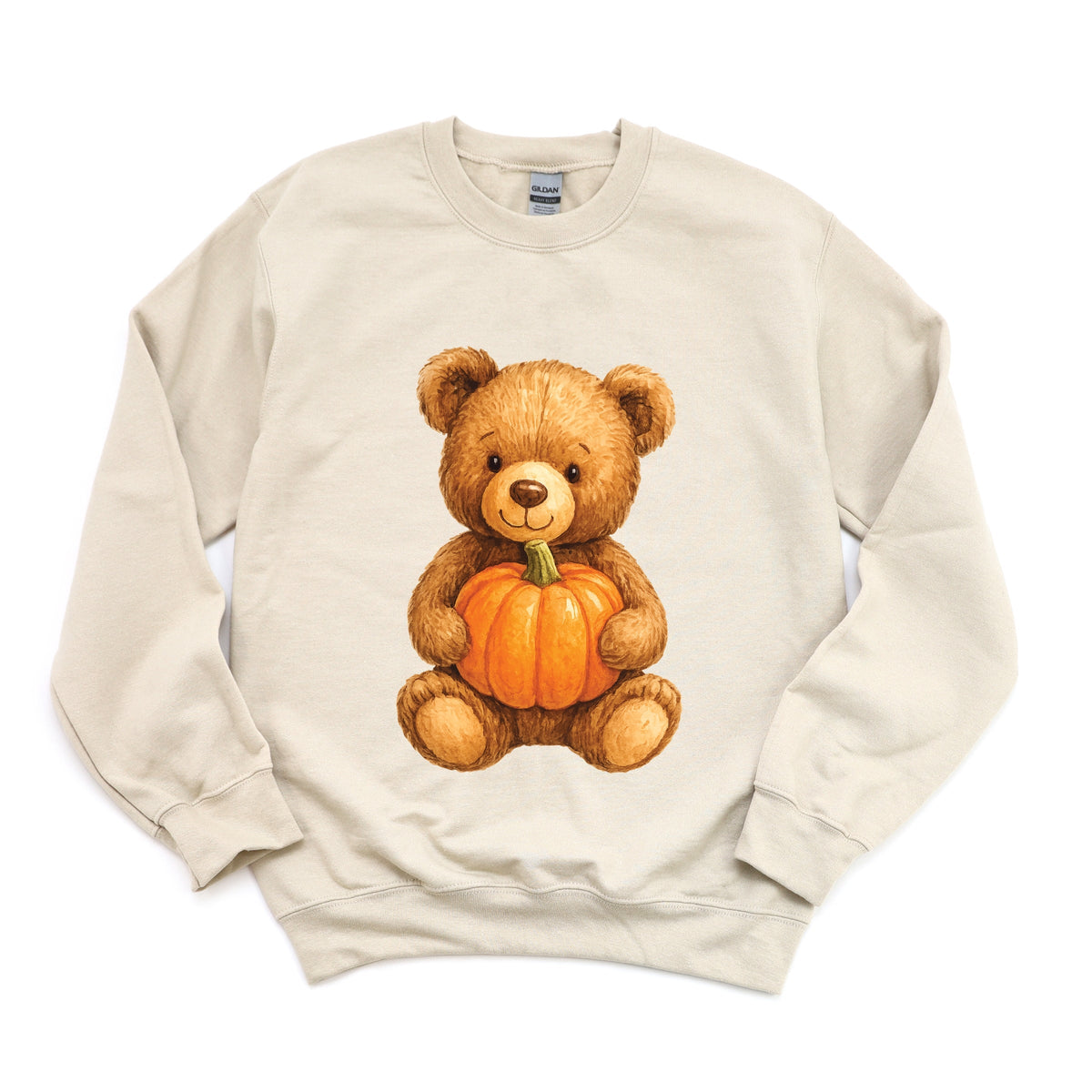 Watercolor Pumpkin Bear - Womens Sweatshirt