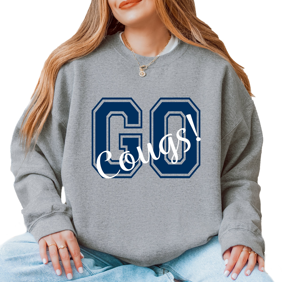 Licensed Go Cougs! - Women's Graphic Sweatshirt