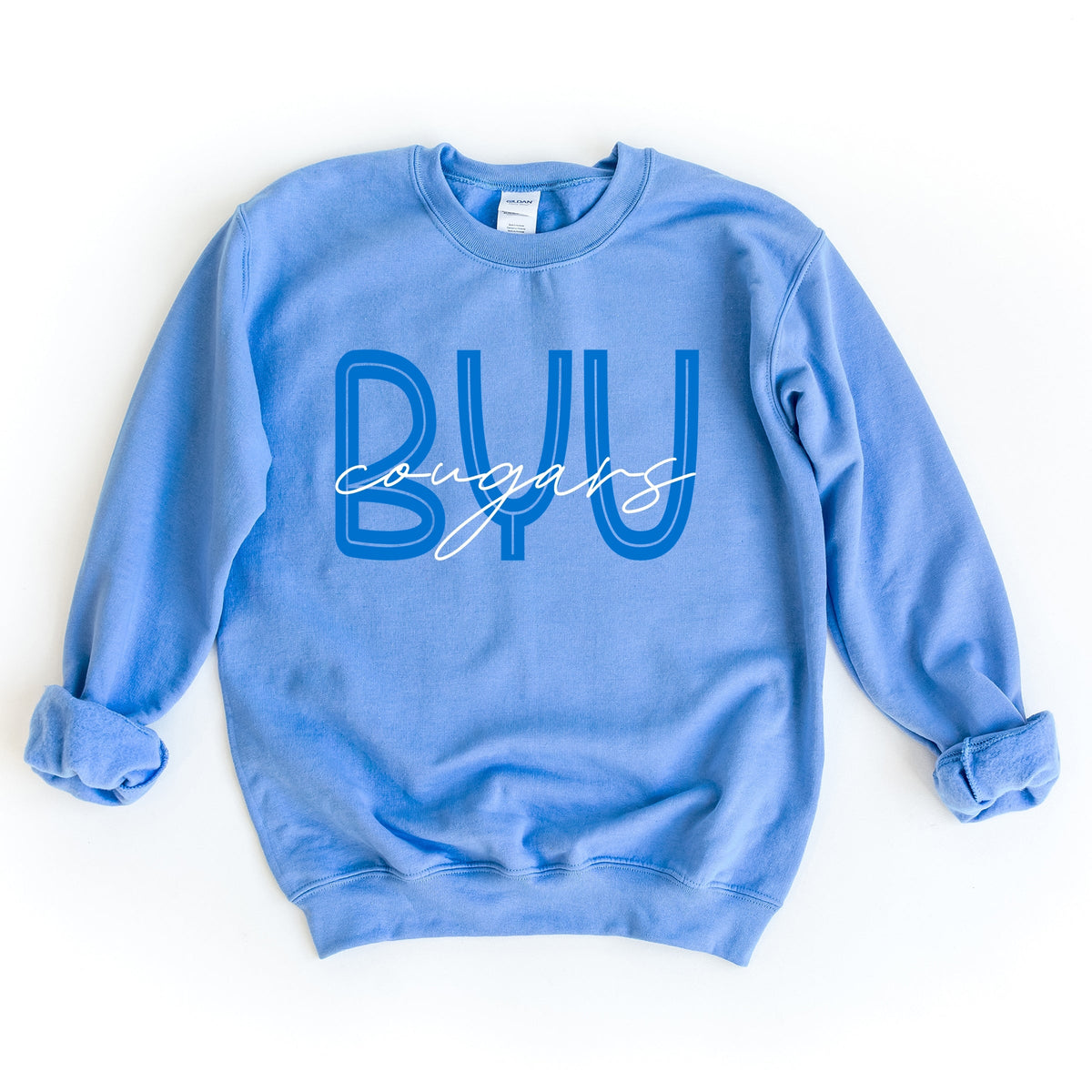 Licensed BYU Cougars Cursive - Women's Graphic Sweatshirt