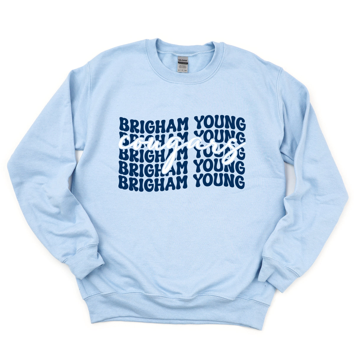 Licensed Brigham Young Stacked Cougars - Women's Graphic Sweatshirt
