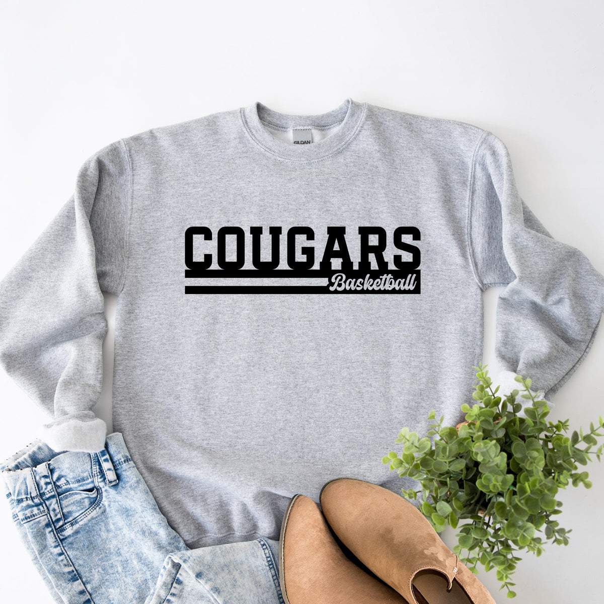 Cougars Basketball Stripes - Women's Graphic Sweatshirt