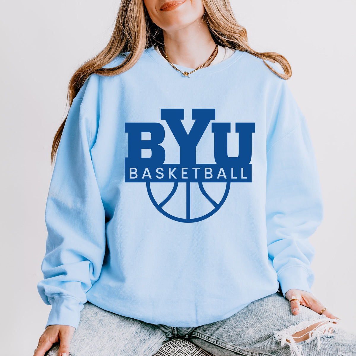 Licensed BYU Basketball - Women's Lightweight Garment Dyed Sweatshirt