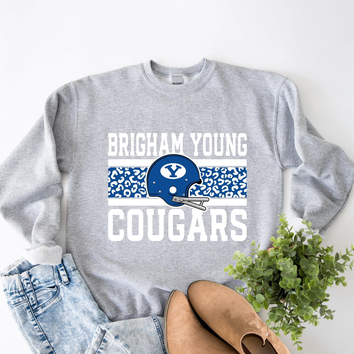 Brigham Young Leopard - Women's Graphic Sweatshirt