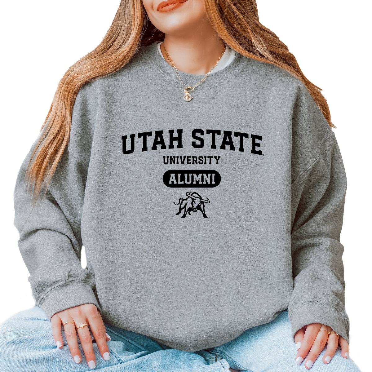 Licensed Utah State Alumni Bull - Women's Graphic Sweatshirt