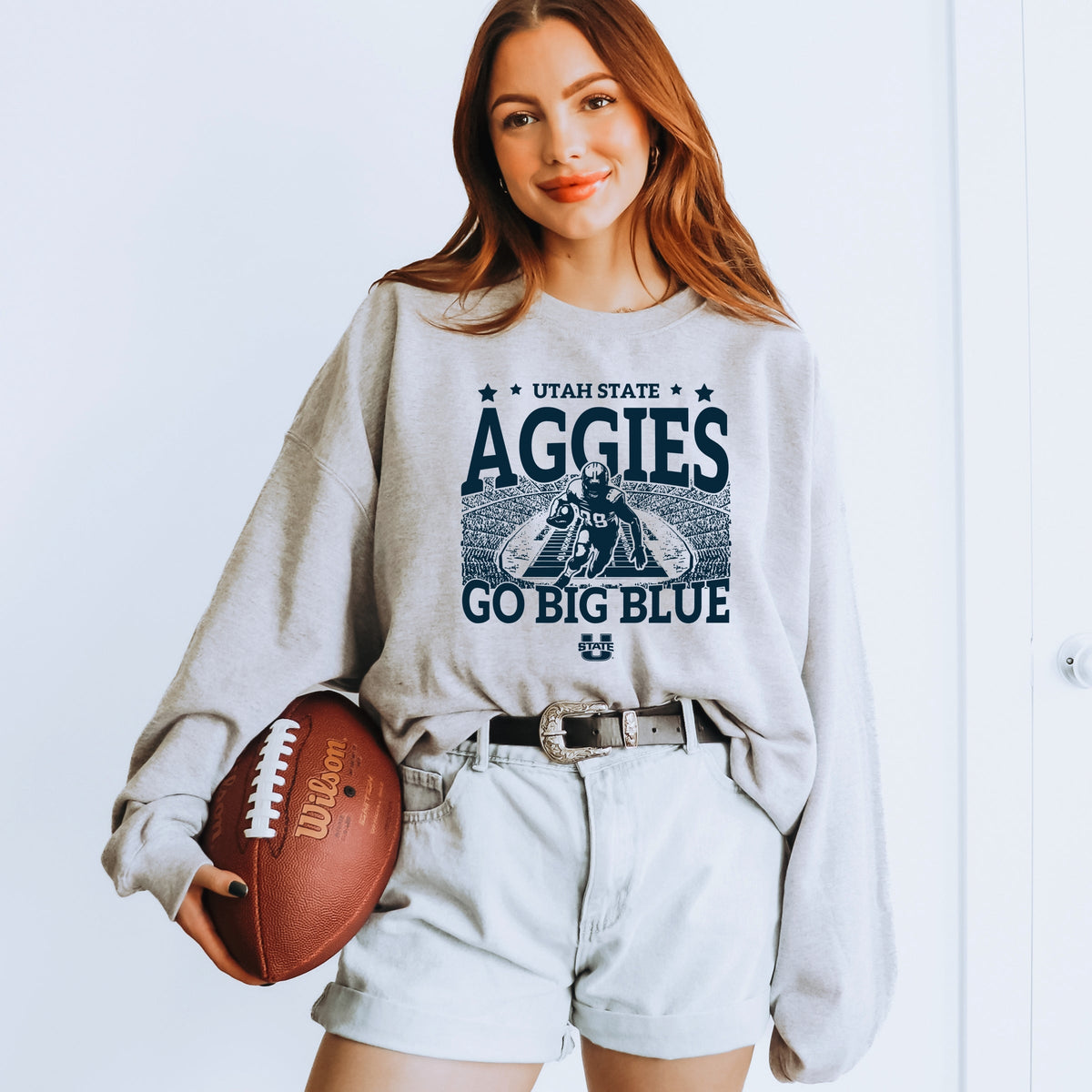 Licensed Utah State Football Field - Women's Graphic Sweatshirt